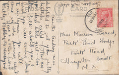 121603 1912 SHILLINGSTONE/BLANDFORD SKELETON DATE STAMP TO ST. LEONARDS ON SEA.