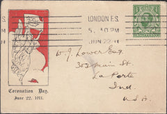 121749 1911 ½D DOWNEY HEAD 'JUNIOR PHILATELIC SOCIETY' FIRST DAY COVER TO THE US.