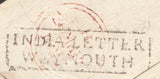 122107 1826-7 MAIL CAPE TOWN TO LONDON WITH GOOD STRIKE 'INDIA LETTER/WEYMOUTH' HAND STAMP IN BLACK.