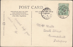 122141 1910 MAIL TO SALISBURY WITH GUSSAGE ALL SAINTS DATE STAMP.