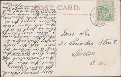 122150 1906 MAIL TO LONDON WITH 'HINTON.ST.MICHAEL' SINGLE RING DATE STAMP (HANTS).