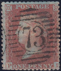 122643 1856 DIE 2 1D PL.42 TWO EXAMPLES ON BLUED PAPER (SG29) DIFFERENT SHADES.