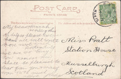 122973 1917 MAIL TO SCOTLAND WITH 'BORDON HANTS' SKELETON DATE STAMP.