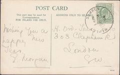 123009 1904 MAIL TO LONDON WITH 'RIPLEY SURREY' SKELETON DATE STAMP.
