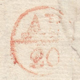 123307 1795 'TOTTM - 1 -' RECEIVING HOUSE HAND STAMP LONDON PENNY POST (L418).
