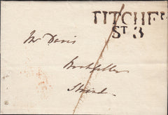 123310 1795 'TITCHFD ST 3' RECEIVING HOUSE HAND STAMP LONDON PENNY POST (L420).