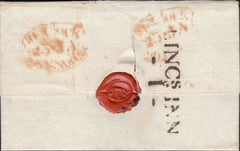 123317 1796 'LINCS INN - 1 -' RECEIVING HOUSE HAND STAMP LONDON PENNY POST (L418).