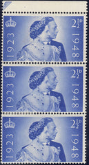 123879 1948 2½D ROYAL SILVER WEDDING (SG493) VARIETY 'DOUBLE PAPER'.