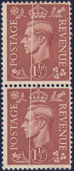 124113 1942 1½D PALE RED-BROWN (SG487) FINE DR BLADE FLAW.