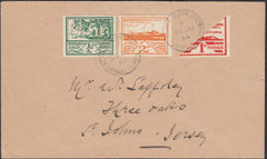 124350 1944 1D JERSEY VIEWS (SG4) BISECT USED ON COVER.