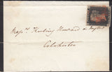 125015 1840 MOURNING LETTER CAMBRIDGE TO COLCHESTER WITH 1D BLACK PL.6 (SG2)(SK).