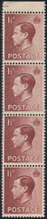 125647 1936 KEDVIII 1½D  (SG459) STRIP OF FOUR VARIETY 'DRY PRINT'.