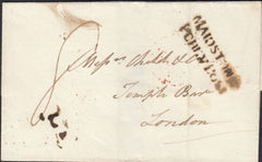 125910 UNDATED WRAPPER MAIDSTONE TO LONDON WITH 'MAIDSTONE/PENNY POST' HAND STAMP (KT728).
