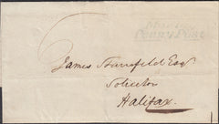 125989 1838 MAIL MORLEY (LEEDS) TO HALIFAX WITH 'MORLEY/PENNY POST' HAND STAMP (YK2023).