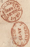 126338 1824 MAIL STOCKWELL (LONDON) TO ESSEX WITH CIRCULAR HAND STAMP 'TO BE DELIVERED/BY 10/SUND.MORN' (L711).