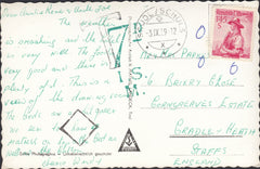 126380 1959 MAIL SWITZERLAND TO STAFFS, ENGLAND, SURCHARGED DUE TO 'INVALID STAMP'.