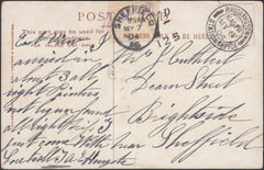 127247 1904 UNPAID MAIL BRIDLINGTON TO SHEFFIELD WITH 'BRIDLINGTON/STATION.OFFICE' DATE STAMP.