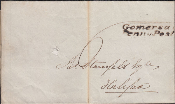 128032 1835-1838 'GOMERSAL/PENNY POST' HAND STAMP (YK1048) THREE COVERS.