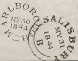 128260 MARLBOROUGH (WILTSHIRE) EARLIEST KNOWN USAGE '516' BARRED NUMERAL ON WRAPPER DATED 30TH MAY 1844.