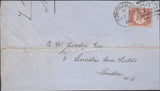 128311 1874-1880 'SOUTHAMPTON/723' DUPLEXES ON COVER X 4.