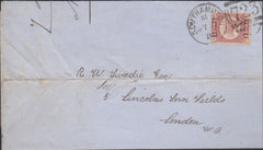 128311 1874-1880 'SOUTHAMPTON/723' DUPLEXES ON COVER X 4.