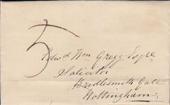 128655 1839 MAIL WHISSENDINE, RUTLAND TO NOTTINGHAM WITH 'MELTON MOWBRAY' UDC.