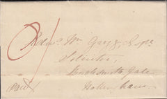 128656 1840 MAIL WHISSENDINE, RUTLAND TO NOTTINGHAM WITH 'MELTON MOWBRAY' UDC.