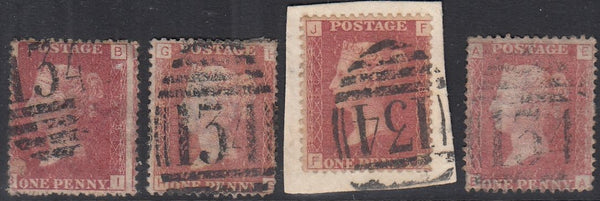128737 1857-1911 BRISTOL '134' CANCELLATIONS/DATE STAMPS (22 ITEMS).