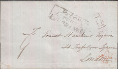 128909 1838 MAIL WHITTLESEA, CAMBS TO LONDON WITH 'PETER-/-BOROUGH/PENNY POST' HAND STAMP (NN197).