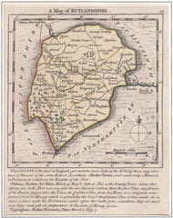 129370 1751 MAP OF RUTLAND BY KITCHIN AND JEFFERY.