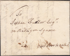 129721 1754 MAIL USED IN LONDON WITH TEMPLE OFFICE DOCKWRA (L357).