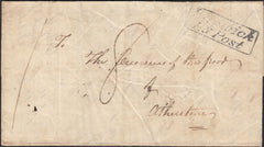 130085 1826 MAIL LEAMINGTON TO ATHERSTONE WITH 'LEAMINGTON' HAND STAMP WITH FLEURON (WA203) AND 'WARWICK/P.Y POST' HAND STAMP (WA412).