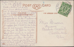 131391 1912 POST CARD GREAT CHEVERELL, WILTS TO CHELTENHAM WITH 'GREAT CHEVERELL/LITTLETON PANELL/WILTS' RUBBER DATE STAMP.