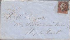 131480 1851 MAIL USED IN LONDON WITH 1D PL.101 (SG8), REVERSE FLAP WITH 'ILLUSTRATED LONDON NEWS' EMBOSSING.