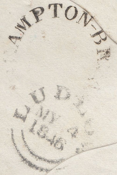 131594 1846 MAIL BRAMPTON BRYAN, HEREFORDSHIRE TO LUDLOW WITH 'BRAMPTON-BRYAN' UDC (HF14).