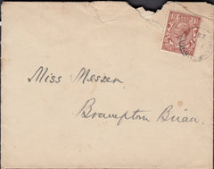131610 COLLECTION OF BRAMPTON BRIAN, SHROPSHIRE POST MARKS (1881-1988) (12 ITEMS).