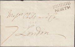 131639 1797 MAIL BRIDGNORTH TO LONDON WITH 'BRIDGE/NORTH' HAND STAMP (SH63).