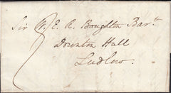 131674 1830 MAIL CHETTON, SHROPS TO 'DOWNTON HALL' LUDLOW WITH 'BRIDGENORTH' UDC (SH77).