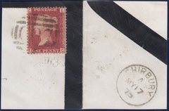 131699 1879 PIECE WITH 1D PL.206 (SG43)(EC) WITH 'C07' 3HOS NUMERAL OF CHIRBURY.
