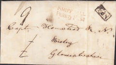 131724 1812 MAIL LEIGHTON, SHROPS TO BISLEY, GLOS WITH 'SHIFFNALL/PENNY POST' HAND STAMP (SH550).
