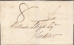 131728 1819 MAIL MADELEY, SHROPS TO LUDLOW WITH 'SHIFFNALL/PENNY POST' HAND STAMP (SH550).