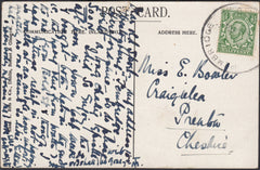 131857 1912 MAIL PEMBRIDGE, HEREFORDSHIRE TO PRENTON, CHESHIRE WITH 'PEMBRIDGE/HEREFORD' SKELETON DATE STAMP.