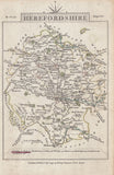 131862 1792 MAP OF HEREFORDSHIRE AND ON REVERSE HERTFORDSHIRE BY CARY.