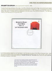 131878 LAST DAY OF USE CANCELLATIONS 'BRAMPTON BRYAN' POST OFFICE, HEREFORDSHIRE (5 ITEMS).