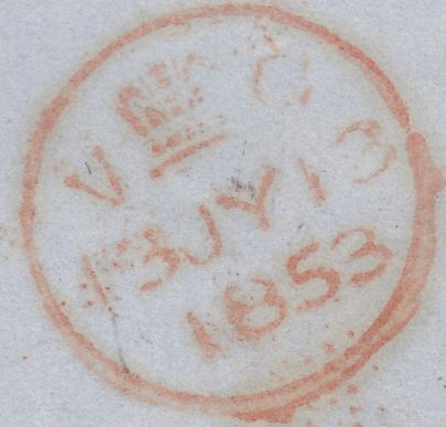 131918 1853 1D PLATE 168 (SG8) NEW EARLIEST RECORDED DATE OF USE ON COVER.
