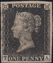 131982 1840 1D BLACK PL.5 (SG2)(TA) STATE ONE OF PLATE.