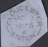 132149 1854 MAIL CARDIFF TO PARIS WITH 'GLOUCESTER/STATION' DOUBLE RING DATE STAMP.