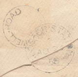 132168 1858 MAIL LONDON TO GLOUCESTER WITH 'GOSWELL.ROAD' UDC AND 'GLOSTER-STATION' DATE STAMP.