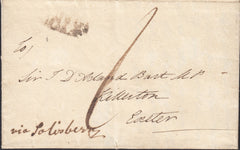 132221 1829 MAIL CLIFTON, BRISTOL TO EXETER WITH DISTINCTIVE SMALL TYPE 'BRISTOL/PY POST/DATE' BOXED HAND STAMP (BS146).