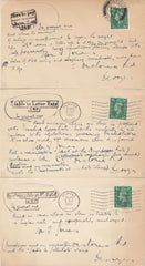 132461 COLLECTION OF 1951 INSTRUCTIONAL HAND STAMPS ON COVER FROM DEVIZES, WILTSHIRE WITH EXPLANATORY NOTES/LETTERS FROM THE POSTMASTER.